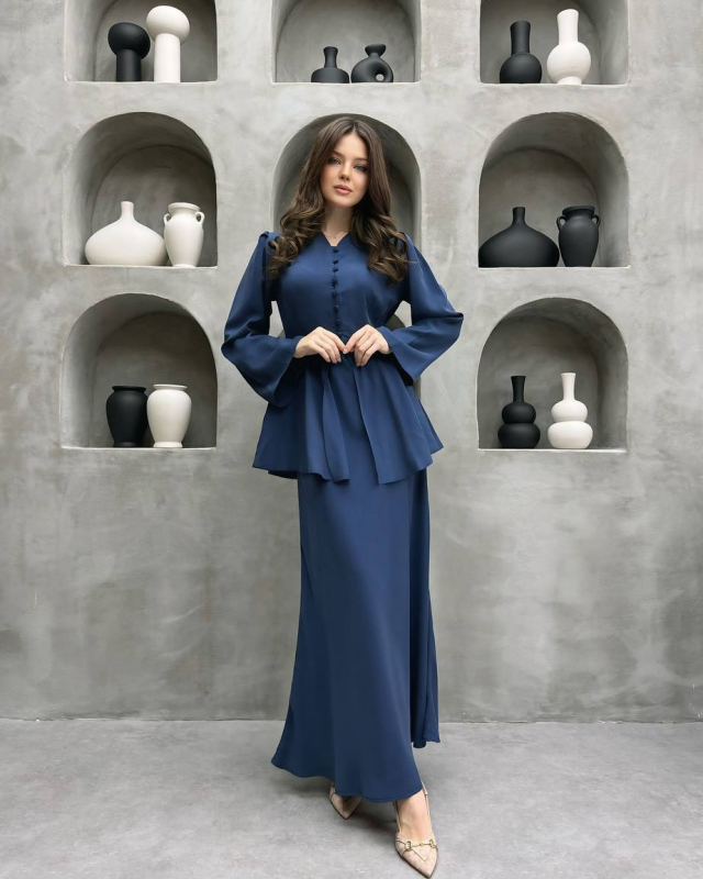 Dámske oblečenie Cross-Border Ready-Made 2025 Jesenný nový elegantný kardiganový top, jednofarebný, spoločenský, dvojdielny set
