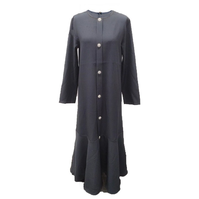 M4002 Amazon prekogranična proljetna haljina s jednim redom kopčanja u jednoj boji, elegantna duga haljina s Bliskim istokom