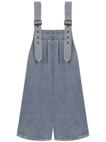 Női nyári vékony farmer overál apró testalkatokra, niche dizájn, laza retró, széles szárú rövidnadrág