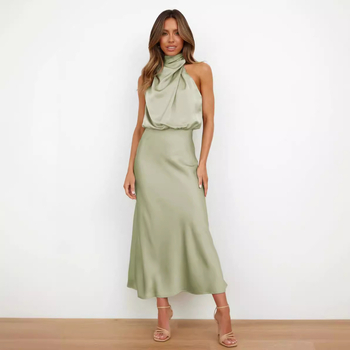 Rochie de seară ușoară, elegantă, din satin, pentru primăvară și vară 2023, nouă, fierbinte, la modă europeană și americană, Q320