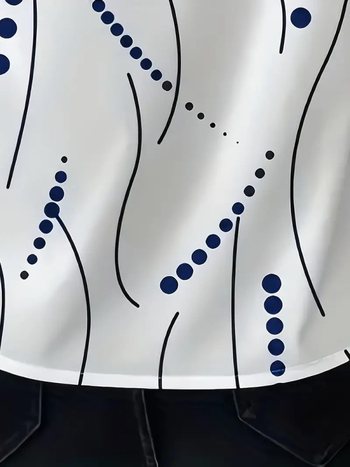 Елегантна европейска и американска трансгранична дамска лятна раирана риза с къс ръкав и щампа на точки