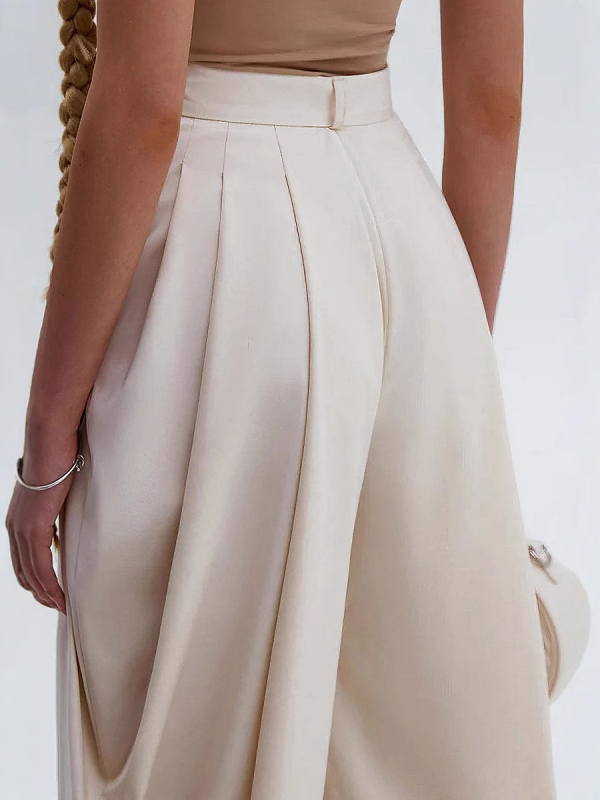 Ženske hlače Vanjska trgovina Veleprodaja 2025 Nove visoke strukirane široke drapirane plisirane nepravilne uske ležerne hlače duge hlače