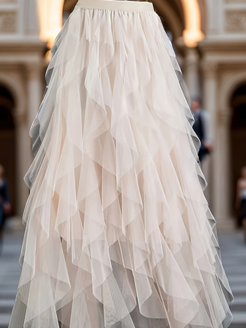 Νέα Ευρωπαϊκή και Αμερικανική Κομψή Φούστα Tutu από Αφράτο Δίχτυ (Γυναικεία) σε Μοντέρνο Καθαρό Χρώμα για Διασυνοριακές Συναλλαγές 2025