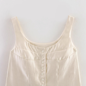Γυναικεία Ρούχα Διασυνοριακής Χρήσης 2025 Καλοκαίρι, Ευρωπαϊκή και Αμερικανική Μόδα, Στενή Γραμμή, Μπλούζα με Κουμπιά και Καμιζόλα για Γυναικεία A15039