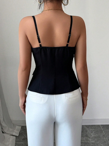 Διασυνοριακή Amazon Ebay Εξαγωγή Γυναικεία Ρούχα 2025 Καλοκαίρι Νέα Ευρωπαϊκή και Αμερικανική Κομψή Ζακέτα με Τιράντες Γιλέκο