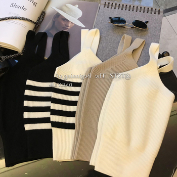 Νέο ριγέ όμορφο γυναικείο γιλέκο με λάστιχο πλάτης και δέσιμο στο στήθος, για κορίτσια, καλοκαιρινές εκρήξεις, σε όλο το μήκος του.