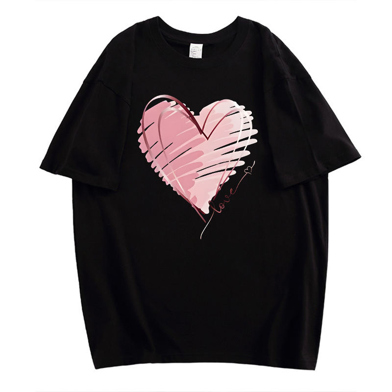 Fekete, tiszta pamut, laza női póló, határokon átnyúló, kövér lányoknak, plus size női ruházat, nagykereskedelem, nyári rövid ujjú, páros, hétköznapi felsők