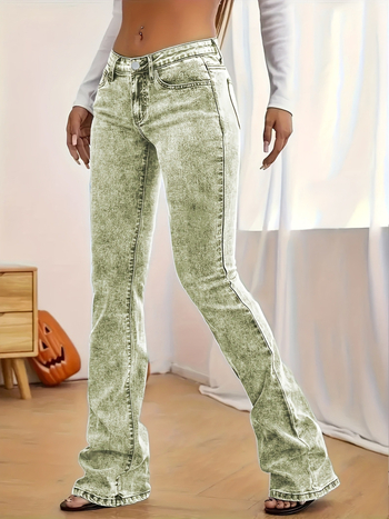 2025 Határokon átnyúló új európai és amerikai divatos karcsú, rugalmas, harang alakú alsó nadrág 8150 Határokon átnyúló dropshipping