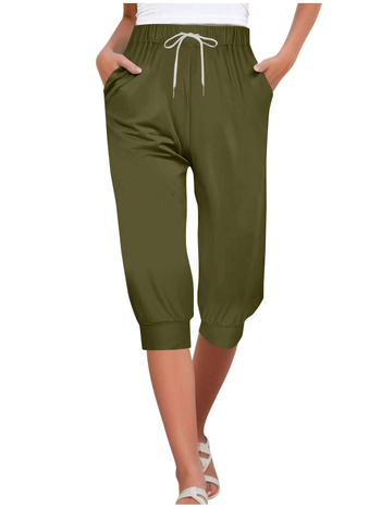 Európai és amerikai női ruházat 2025 Amazon határokon átnyúló ellátás divatos kényelmes karcsú, karcsú derékú, rövidített nadrág