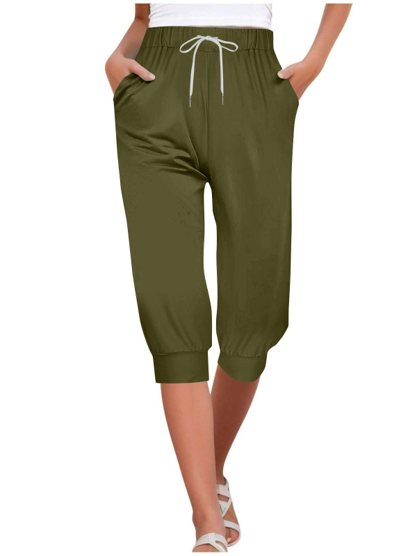 Európai és amerikai női ruházat 2025 Amazon határokon átnyúló ellátás divatos kényelmes karcsú, karcsú derékú, rövidített nadrág