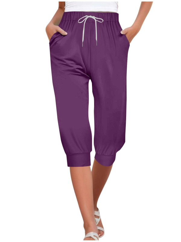 Európai és amerikai női ruházat 2025 Amazon határokon átnyúló ellátás divatos kényelmes karcsú, karcsú derékú, rövidített nadrág