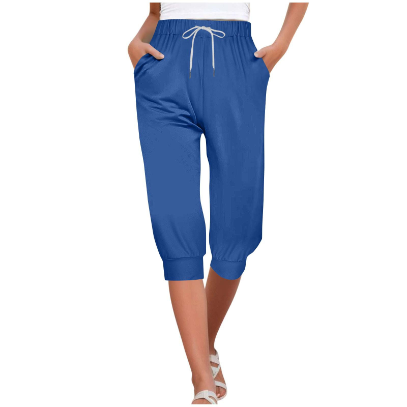 Európai és amerikai női ruházat 2025 Amazon határokon átnyúló ellátás divatos kényelmes karcsú, karcsú derékú, rövidített nadrág