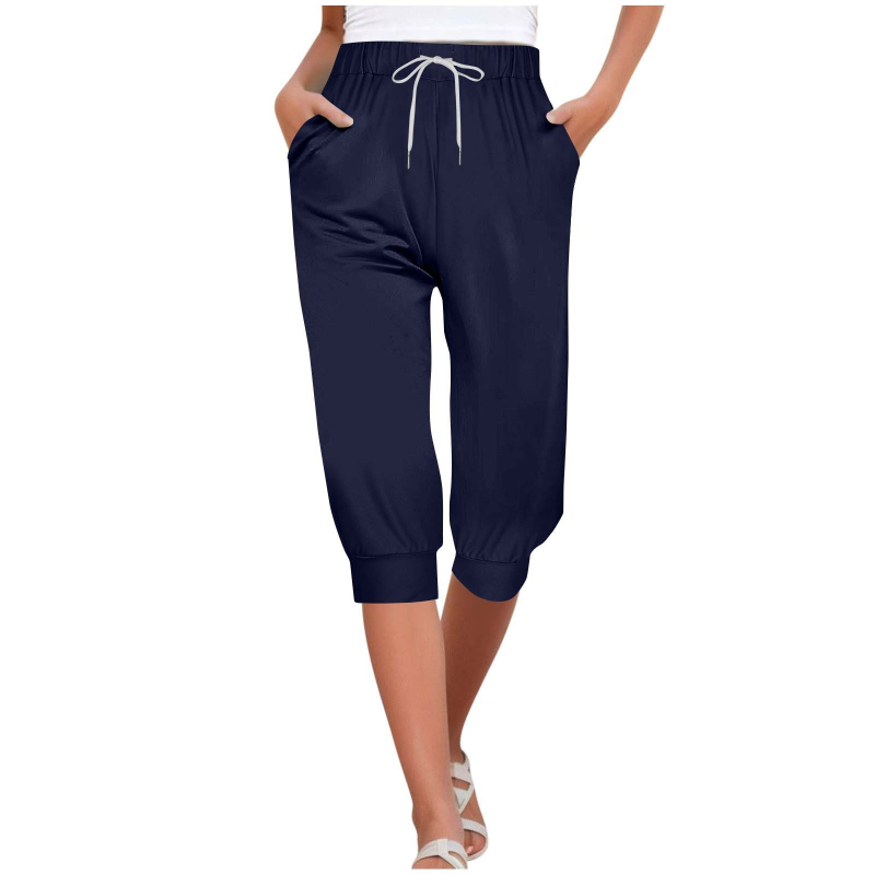 Európai és amerikai női ruházat 2025 Amazon határokon átnyúló ellátás divatos kényelmes karcsú, karcsú derékú, rövidített nadrág