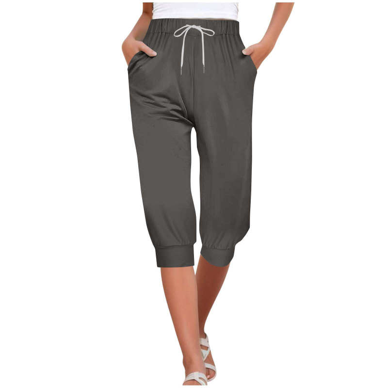 Európai és amerikai női ruházat 2025 Amazon határokon átnyúló ellátás divatos kényelmes karcsú, karcsú derékú, rövidített nadrág