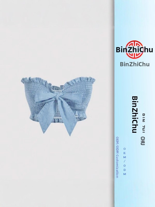 Népszerű európai és amerikai külkereskedelmi pánt nélküli pillangós, luxusminőségű, pánt nélküli farmer melltartó, mosott, ingázós, édes farmer, pánt nélküli