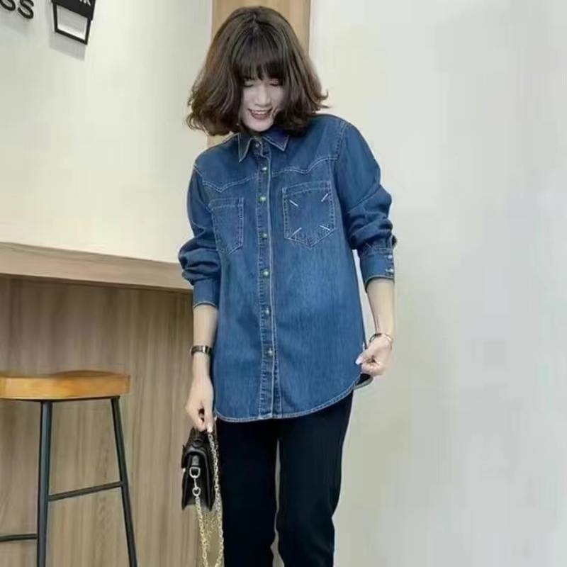 Tavaszi és őszi plus size farmerkabát női western stílusú kis kosztüm bő új, mindenhez illő, lezser, rövid, karcsúsított szabású öltönyfelső