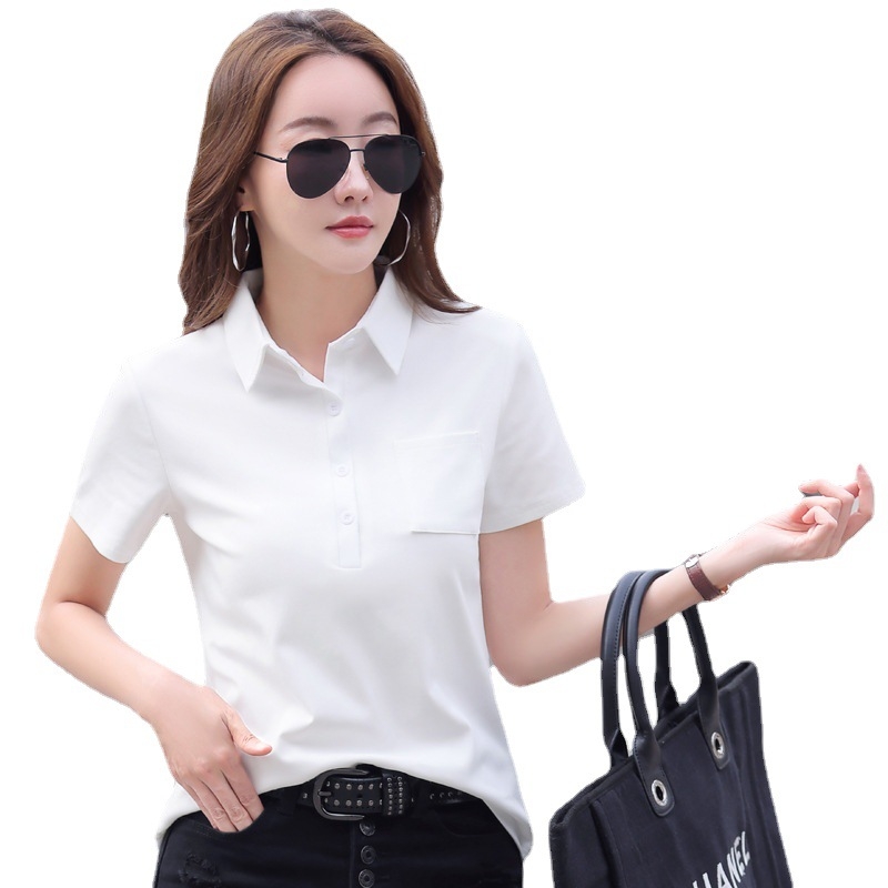 82326 Pamut női póló, rövid ujjú, új koreai stílus, divatos, bő, sokoldalú, kerek nyakú, félujjas póló, vékony stílus, ins fazon