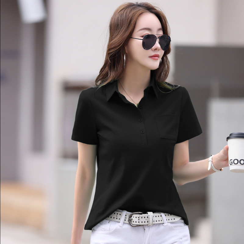 82326 Pamut női póló, rövid ujjú, új koreai stílus, divatos, bő, sokoldalú, kerek nyakú, félujjas póló, vékony stílus, ins fazon