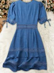 Európai és amerikai határokon átnyúló Amazon tavaszi és nyári női ruházat francia stílusú elegáns és divatos derék-karcsúsító csipke ruha rövid ujjú