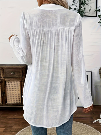 2025 Amazon Wish Aliexpress Нов европейски и американски пуловер с дантела и къс ръкав, ежедневна риза