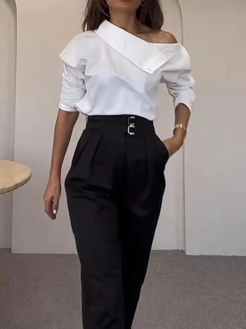 2025 Нов продукт Amazon Трансгранично Европа и Америка Дамско яке с висока яка през рамо Различни методи на носене Златно копче