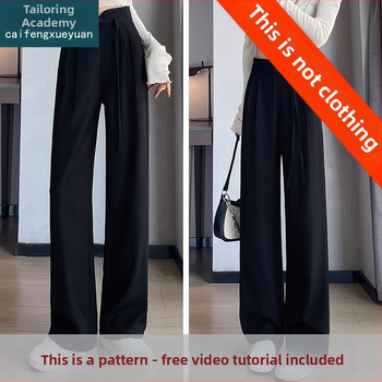 AS245 kostiumo kelnių raštas moteriškos klostės naujos naujos kiniško stiliaus kelnės nacionalinio stiliaus plačios kelnės su plokštele
