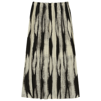 Νέα μόδα για την άνοιξη του 2024, γυναικεία φούστα Miyake με ψηλή μέση και στάμπα σε γραμμή Α, με πλισέ στάμπα και ελαστική μέση
