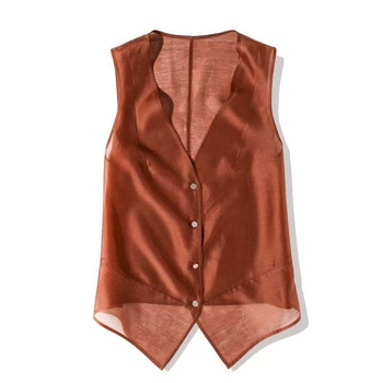 Nyári könnyű, utazó, hűvös, Tencel anyagból készült, laza, karcsúsító, sokoldalú felső, divatos mellény, enyhén átlátszó, napvédő ruházat, trendi