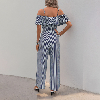 Amazon 2025 Νέα Ευρωπαϊκή και Αμερικανική Ολόσωμη Φόρμα Διακοπών με Λουράκια και Φαρδιά Ολόσωμη Φόρμα με Κάθετες Ριγέ Λεπτή Ολόσωμη Φόρμα