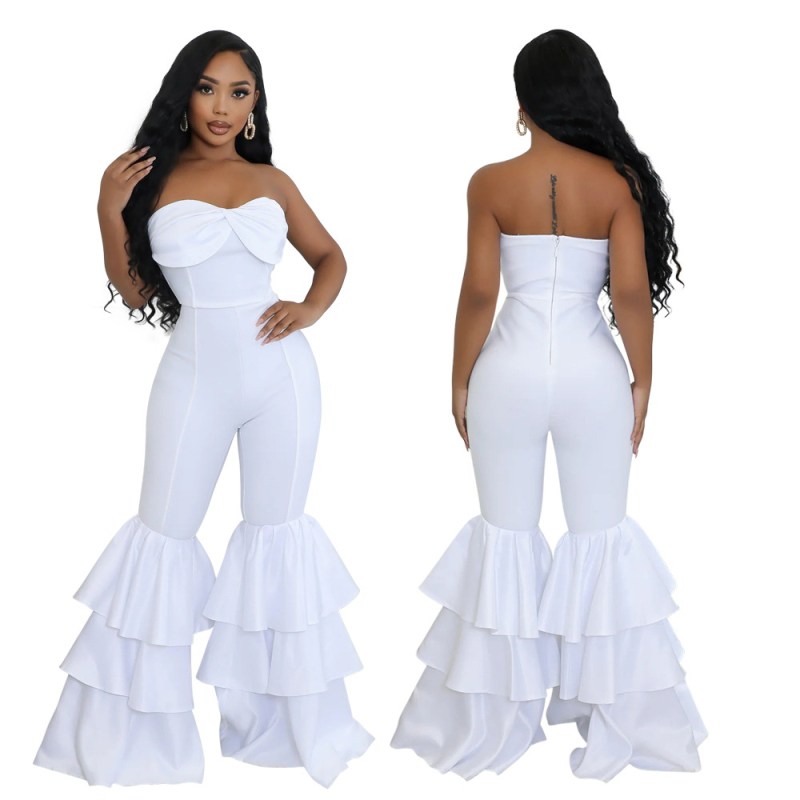 Cy901250 európai és amerikai Aliexpress új stílusú divatos szexi csőfelső tiszta színű rakott csipke overall nőknek