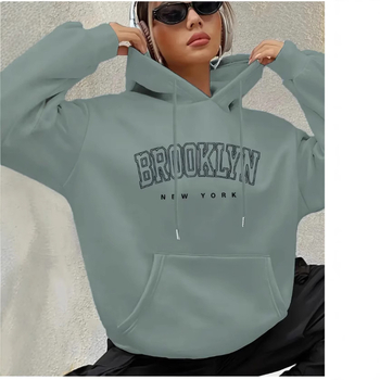 Дамски суичър с качулка и принт Brooklyn Letter с щампа Boston Letter