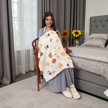 Grynos medvilnės kvėpuojantis užklotas žindymui, apsaugantis nuo atvirų vietų, žindymo užklotas, medžiaginis rankšluostis žindymui, daugiafunkcis vežimėlio užklotas