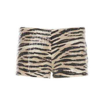 Európai és amerikai határokon átnyúló 2025-ös új zebra mintás flitteres ultra-rövid rövidnadrág nőknek retró szexi dögös lányos karcsú niche nadrág trend