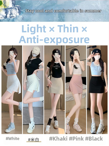 H108 Αθλητική Φούστα με Πλάγια Σχίση, Γυναικεία, Νέα, Καλοκαιρινή, Ελαφριά, Λεπτή Φούστα Γοφών, Φούστα Γιόγκα σε Γραμμή Α