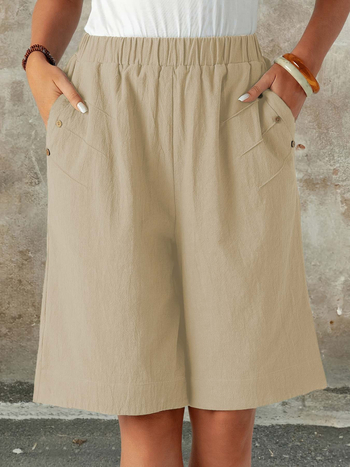 2025-ös európai és amerikai határokon átnyúló női rövidnadrágok női nyári új stílusú ötpontos nadrág tiszta színű hétköznapi nadrág egyenes szabású nadrág otthonra