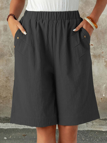 2025-ös európai és amerikai határokon átnyúló női rövidnadrágok női nyári új stílusú ötpontos nadrág tiszta színű hétköznapi nadrág egyenes szabású nadrág otthonra