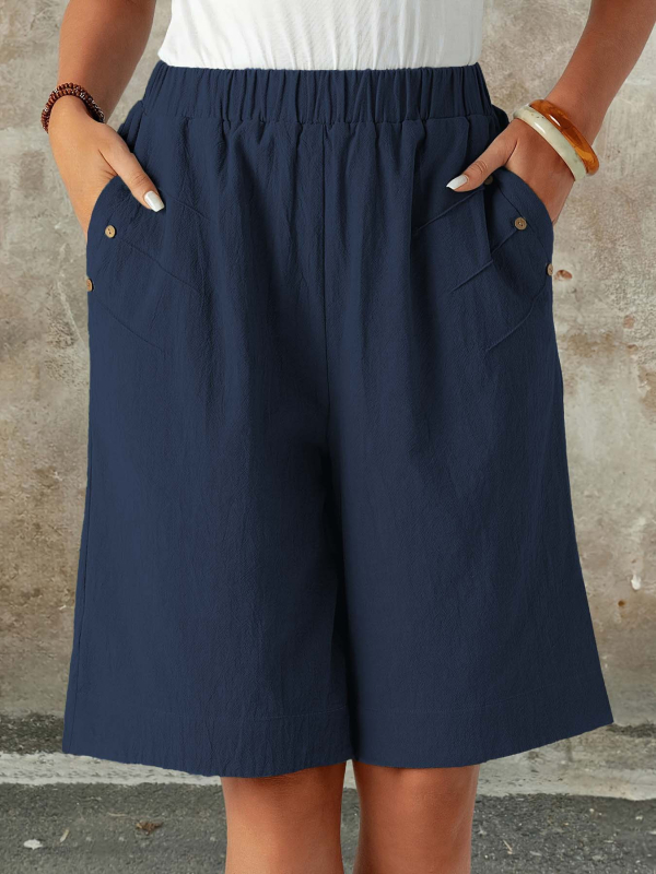 2025-ös európai és amerikai határokon átnyúló női rövidnadrágok női nyári új stílusú ötpontos nadrág tiszta színű hétköznapi nadrág egyenes szabású nadrág otthonra