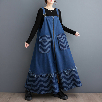 Real shot ruha őszi új divatos laza karcsúsító hongkongi stílusú niche farmer harisnyatartó ujjatlan ruha