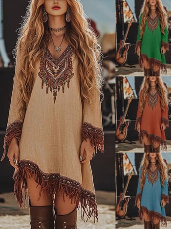 Rochie Amazon pentru femei 2025, rochie cu imprimeu larg din dantelă