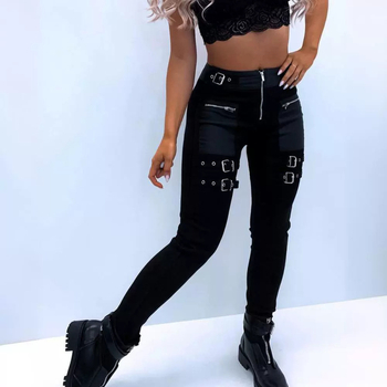 2024-es méret raktáron, európai és amerikai női fekete varrású cipzáras nadrág