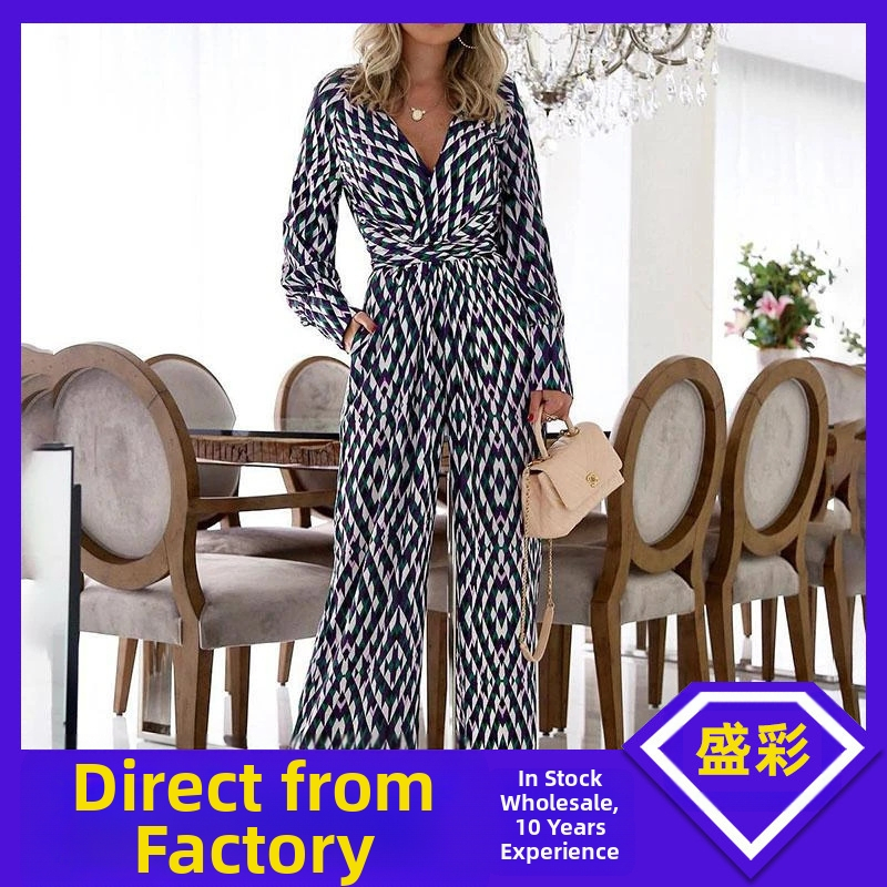 2025-ös újévi Eday Supply európai és amerikai divatos leopárdmintás V-nyakú szexi vastagított overál női L5047