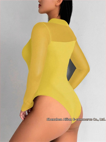 Διασυνοριακό εξωτερικό εμπόριο Ευρώπης και Ηνωμένων Πολιτειών 2025 νέα μόδα πλέγματος ραφής συν μέγεθος καυτή σέξι ολόσωμη φόρμα Amazon σέξι