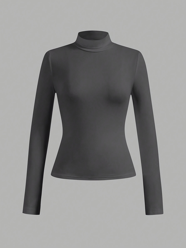 Amazon Aliexpress női egyszínű, hétköznapi, 4 részes, magas gallérú, hosszú ujjú póló