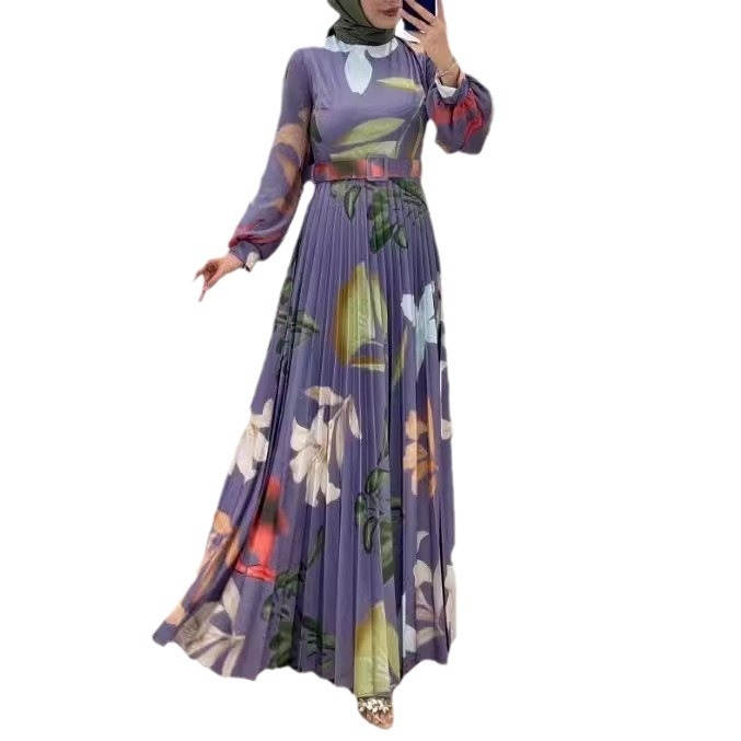 M2687 Transfrontaliere Amazon Orientul Mijlociu Femeii Noi Florale Running Distanță Lungă Modă Elegant Haine Musulmane