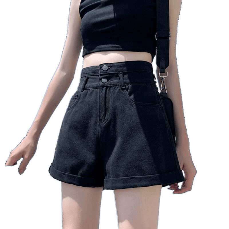 Magas derekú farmernadrág nőknek, nyári vékony, felhajtott szegélyű fazon, sokoldalú, egyenes, bő szárú, melegítőnadrág