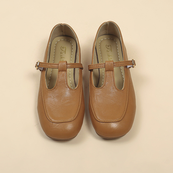 2025 Νέα Βρετανικά Ρετρό Μικρά Δερμάτινα Παπούτσια Γαλλικά με Χοντρό Τακούνι, Μονόγραμμη, Μαλακή Σόλα, Στρογγυλή Μύτη, Παπούτσια Mary Jane για Γυναίκες