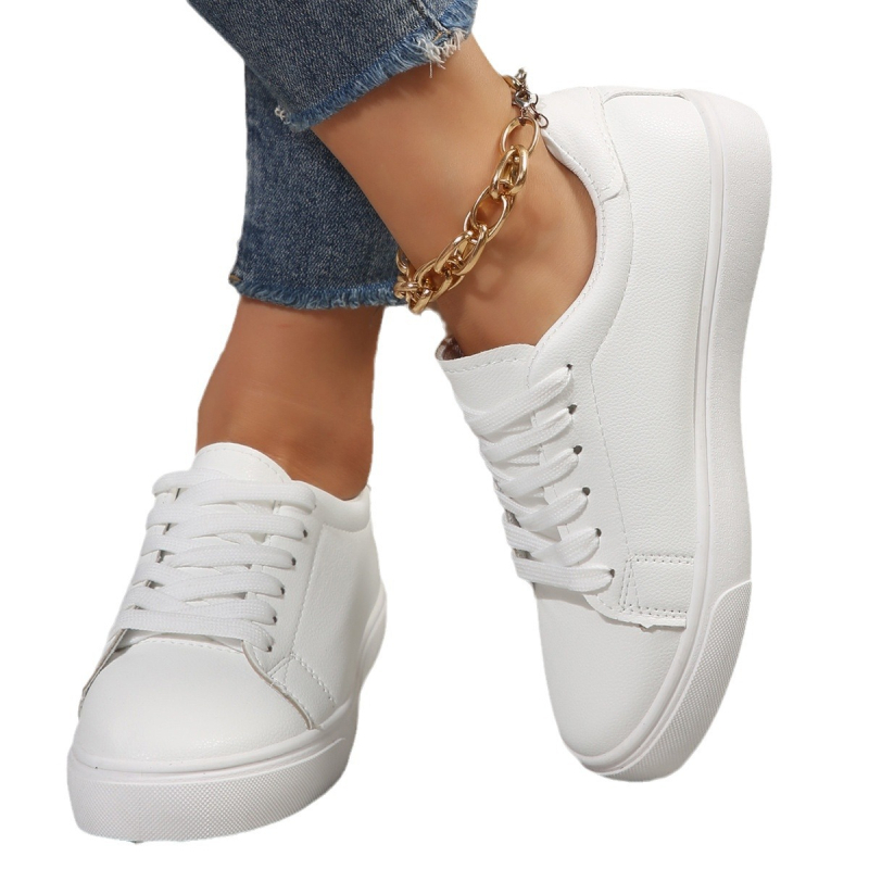 plus size lapos talpú fehér női cipők 2024 őszi új fűzős koreai alacsony szárú deszkás cipők külkereskedelmi hétköznapi sportcipő szett