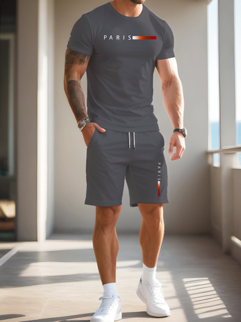 2025-ös, határokon átnyúló Aliexpress nyári új stílusú "Nagyszerű betűk" divatos, stílusos, 3D nyomtatott férfi pólóöltöny