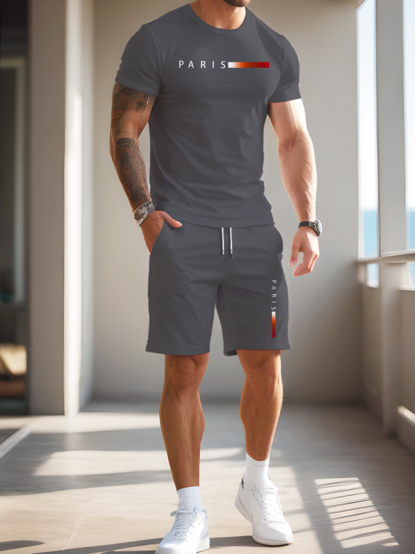 2025-ös, határokon átnyúló Aliexpress nyári új stílusú "Nagyszerű betűk" divatos, stílusos, 3D nyomtatott férfi pólóöltöny