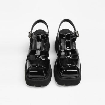 Γυναικεία Ρωμαϊκά Σανδάλια με Τετράγωνη Δάχτυλα και Χοντρή Σόλα, Καλοκαίρι 2025, Νέα Σόλα με Πλατφόρμα, Χοντρό Τακούνι, Ρετρό Υφαντά, Μοντέρνα Γυναικεία Παπούτσια Pig Cage
